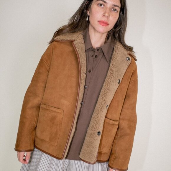 Cawley Studio Jackets & Blazers - Cawley Avis British Sheepskin Jacket in Natural, Size M